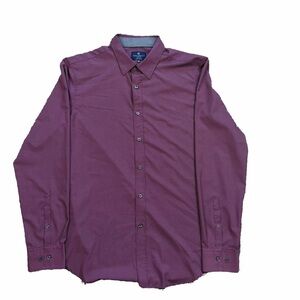 CONSTRUCT Burgundy Stretch Slim Fit Dress Shirt XL Tall